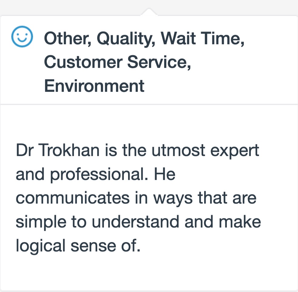 5 star review of Dr Shawn Trokhan